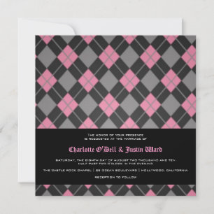 Argyle; Hochzeit Einladung