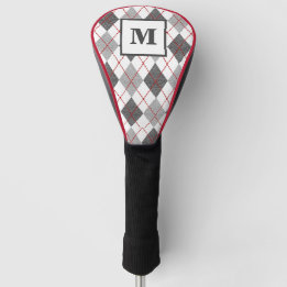 Argyle Karo Rot Grau Silber Golf Benutzerdefiniert Headcover