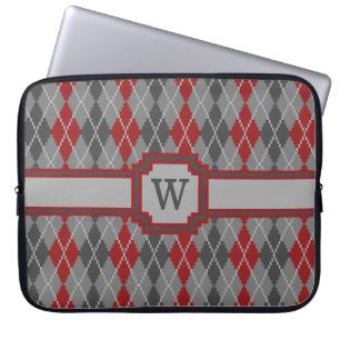 Argyle-Laptophülle aus Asche und Glut Laptopschutzhülle
