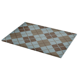 Argyle-Muster in Blau und Taupe Schneidebrett