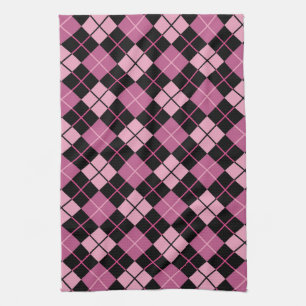 Argyle-Muster in Schwarz und Pink Handtuch