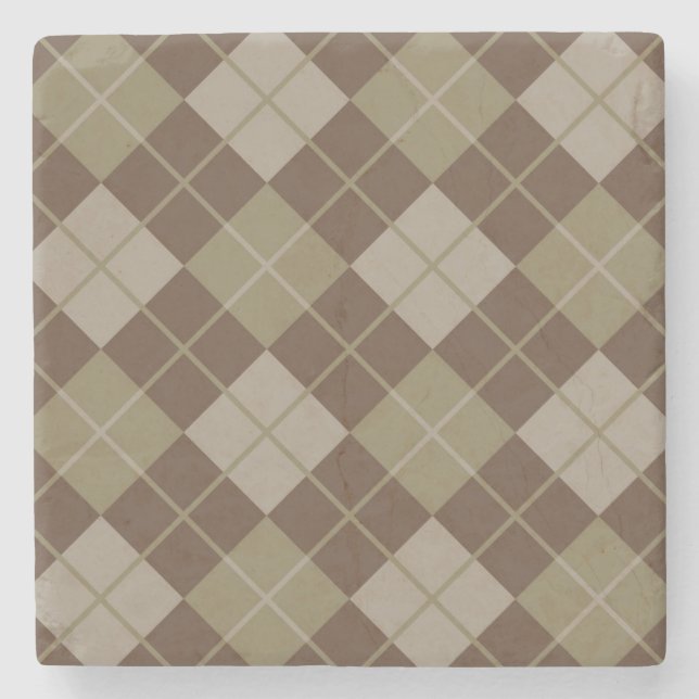 Argyle-Muster Steinuntersetzer (Vorderseite)