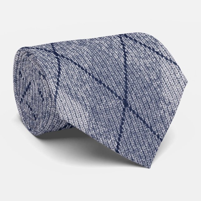 argyle Perlgrau Krawatte (Gerollt)
