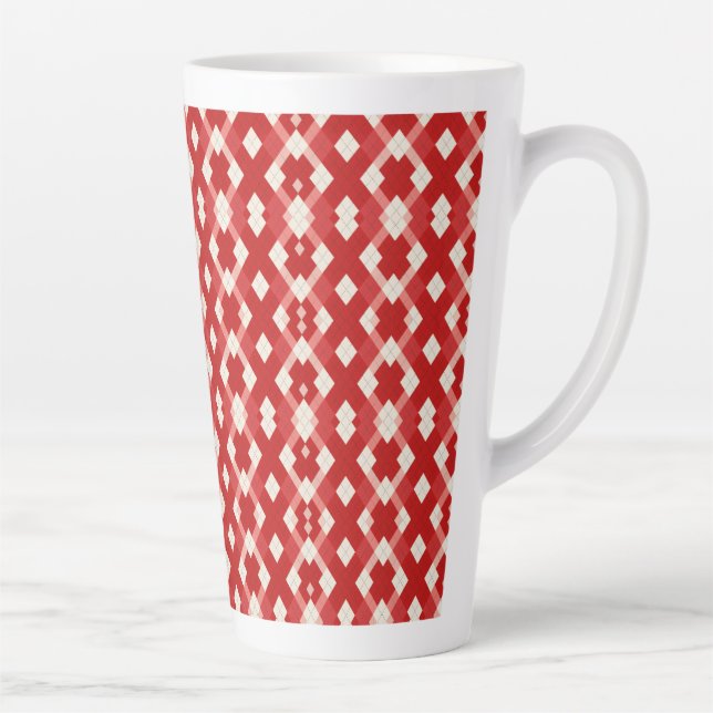 Argyle, rot weiß rosa Valentinstag  Milchtasse (Rechts)