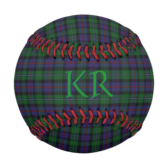 Argyll District Tartan mit Monogramm/Initialen Baseball (Vorderseite)