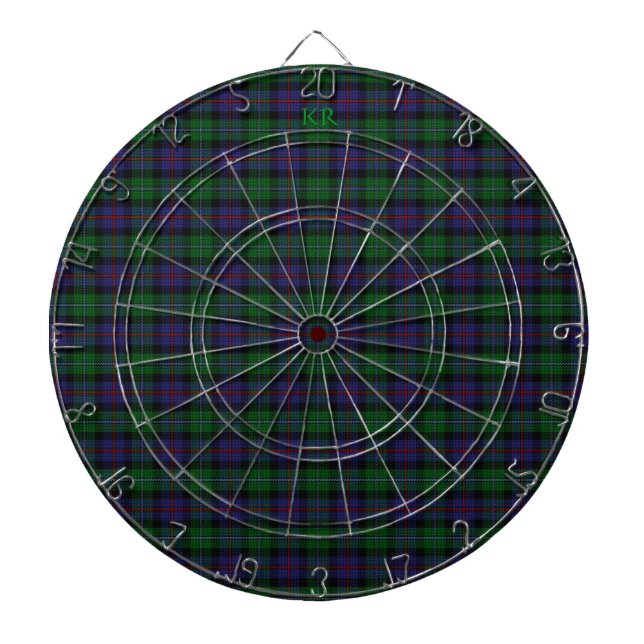 Argyll District Tartan mit Monogramm/Initialen Dartscheibe (vorne)