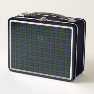 Argyll District Tartan mit Monogramm/Initialen Metall Brotdose