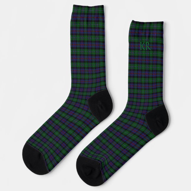 Argyll District Tartan mit Monogramm/Initialen Socken (Linkes Detail)