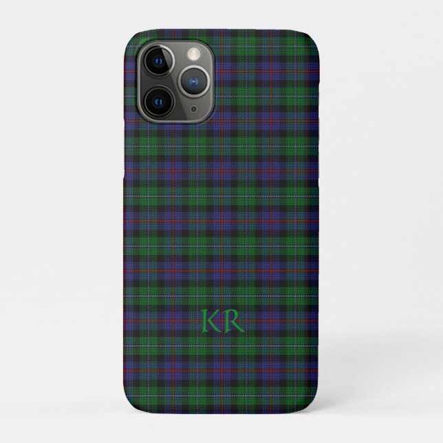 Argyll District Tartan mit Monogramm/Name Case-Mate iPhone Hülle (Rückseite)