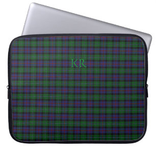 Argyll District Tartan mit Monogramm/Name Laptopschutzhülle