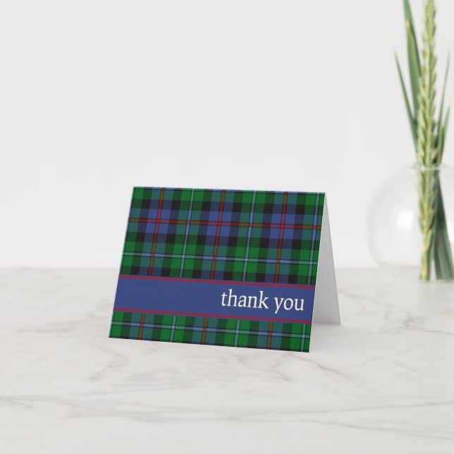 Argyll Scotland District Tartan Vielen Dank Dankeskarte (Vorderseite)