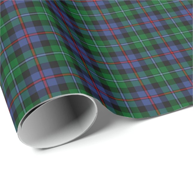 Argyll Scotland Tartan Blue und Green Kariert Geschenkpapier (Rolleneckpunkt)