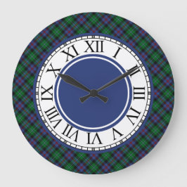 Argyll Scotland Tartan Border Große Wanduhr