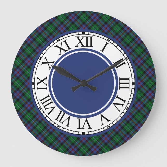 Argyll Scotland Tartan Border Große Wanduhr (Vorderseite)