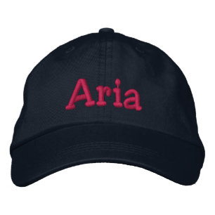 Aria Embroidered Baseball Cap Navy Hot Pink Bestickte Baseballkappe