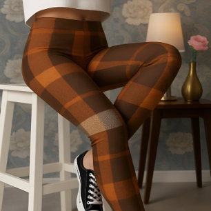 Aria Grace Herbst Plaid Muster Feuer Leggings