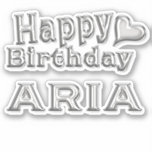 Aria Happy Birthday silver Aufkleber Sticker