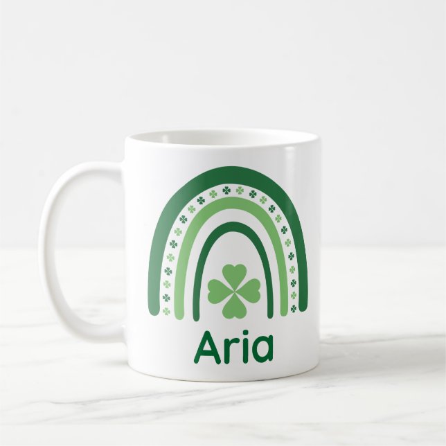 Aria Name Clover Boho Rainbow Kaffeetasse (Links)
