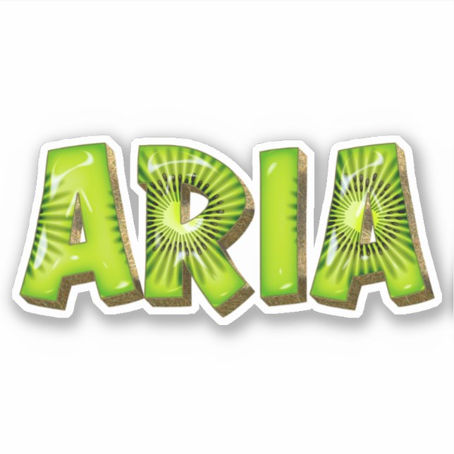 Aria Name Kiwi Design Aufkleber Sticker (Vorderseite)