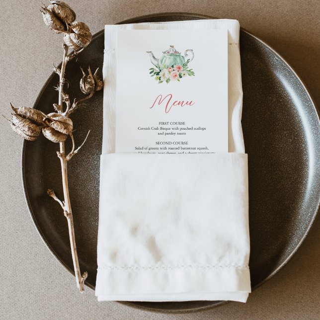 ARIA Tea Party Dinner Menu Card (Von Creator hochgeladen)