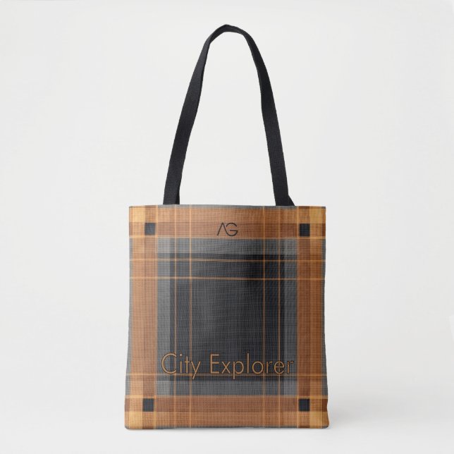 Aria Urban Copper Grid Plaid Pattern City Explorer (Vorderseite)