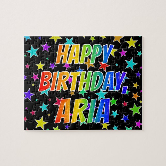 "ARIA" Vorname, Spaß "GLÜCKLICHER GEBURTSTAG" Puzzle (Horizontal)