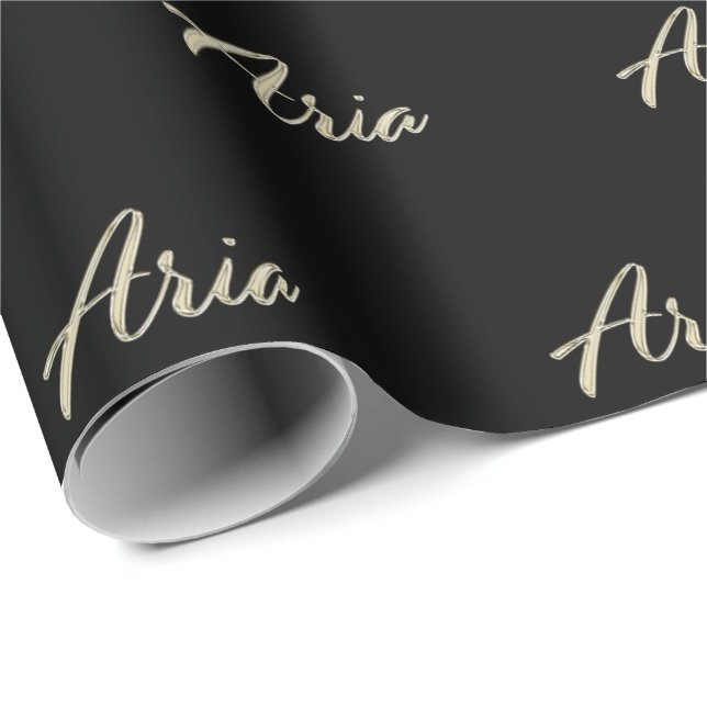 Aria white gold Handwriting Geschenkpapier (Rolleneckpunkt)
