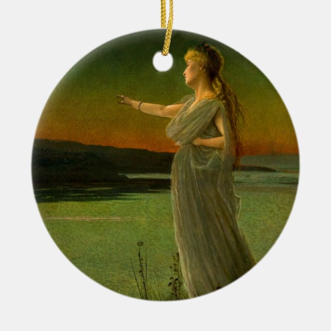 Ariadne bei Naxos John Atkinson Grimshaw Keramik Ornament (Vorne)