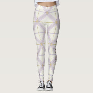 AriaGr Elfenbein & Lavendel Luxe Karomuster Vol 69 Leggings