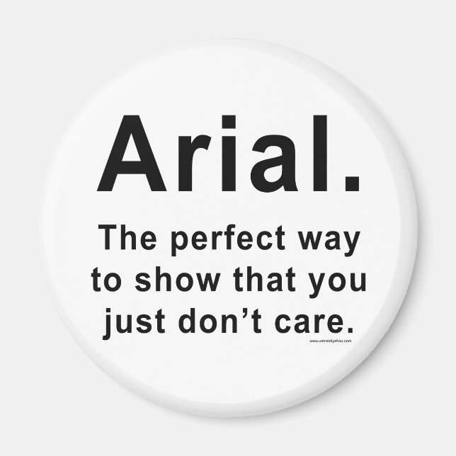 Arial Schriftart Spaß Tasse Magnet (Vorne)