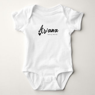 Ariana Name Reveal Bedeutung Minimal moderne Schwa Baby Strampler