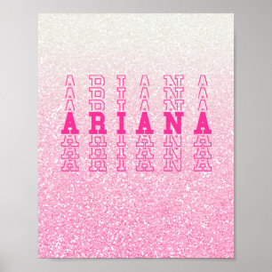 Ariana Pink Benutzerdefinierter Wiederholungsname Poster