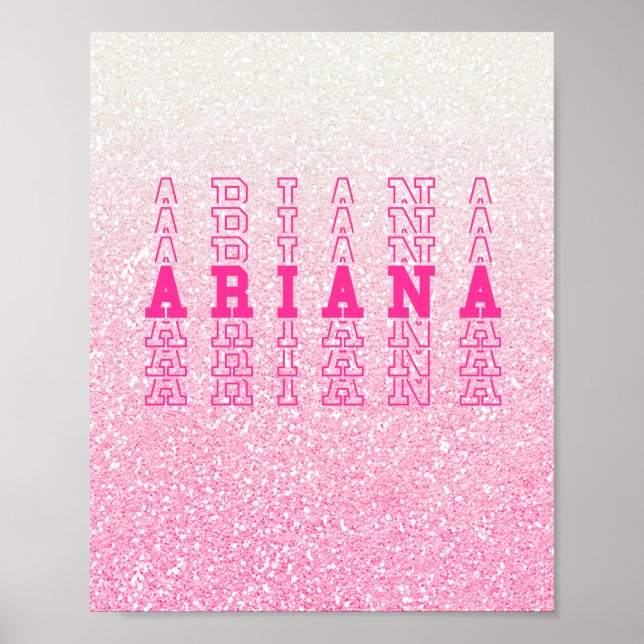Ariana Pink Benutzerdefinierter Wiederholungsname Poster (Vorne)