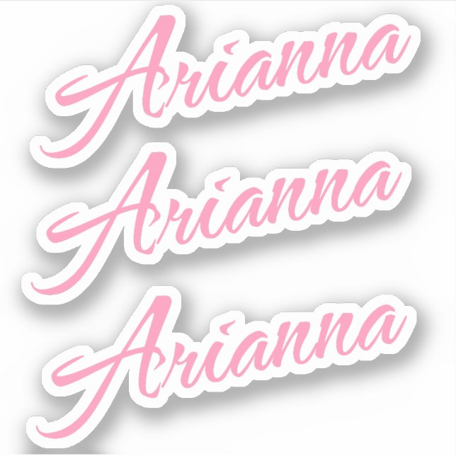 Arianna Decorative Name in Pink x3 Aufkleber (Vorderseite)