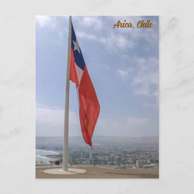 Arica, Chile, Morro de Arica, Flag / City View Postkarte (Vorderseite)