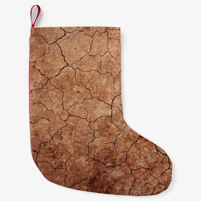 Arid Risse Erosion Risse Wüste Kleiner Weihnachtsstrumpf (Vorderseite)