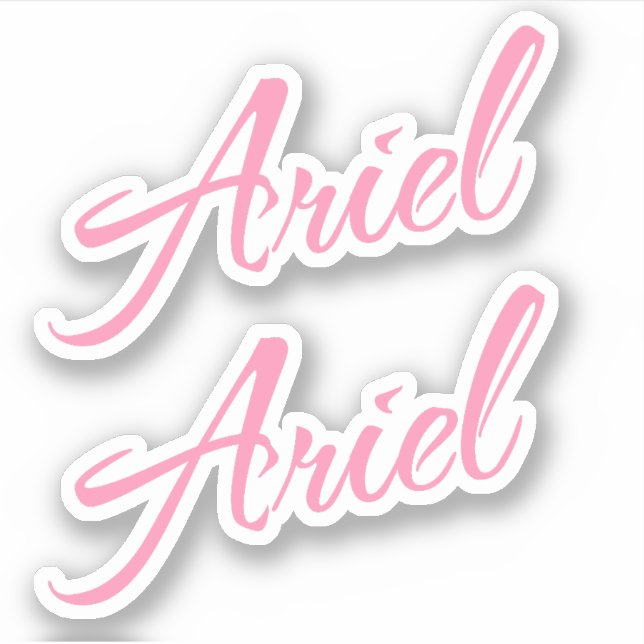 Ariel Decorative Name in Pink x2 Aufkleber (Vorderseite)