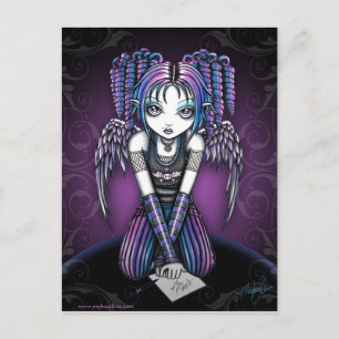 Ariel Gothic Knealing Fairy Postcard Postkarte