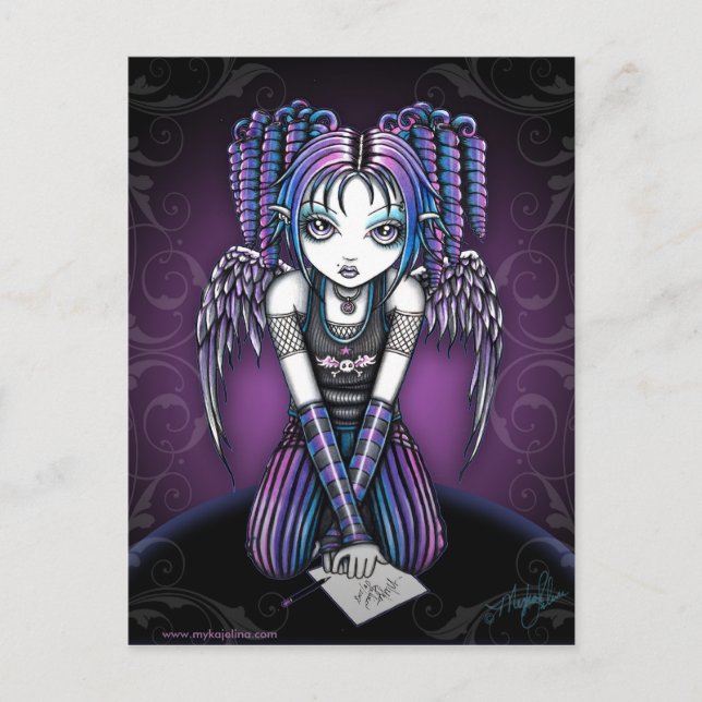 Ariel Gothic Knealing Fairy Postcard Postkarte (Vorderseite)
