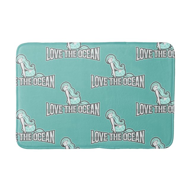 Ariel mermaid Party Blue Badematte (Vorderseite)