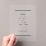 Ariel Minimal Moderne Hochzeit Acryleinladungen<br><div class="desc">Moderne Hochzeitsacryl-Einladung mit Ihren Veranstaltungsdetails in einem dicken Rahmen.</div>