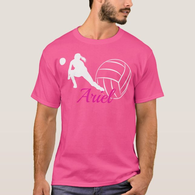 Ariel Name personalisierter Volleyball T-Shirt (Vorderseite)