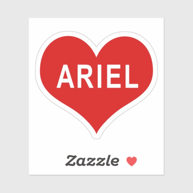 ARIEL NAME Red Liebe Heart Vinyl Sticker (Blatt)