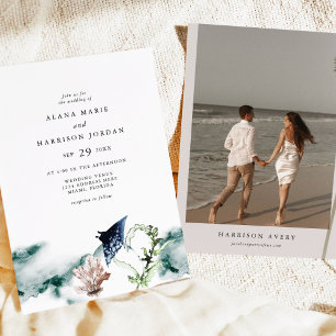 ARIEL Tropical Ocean Corean Manta Ray Beach Foto Einladung