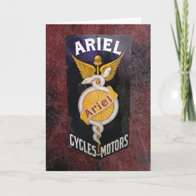 ARIEL VINTAGE MOTORRADWERBUNG. KARTE (Vorderseite)