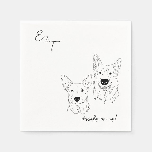 Ariel Wedding Cocktail Napkins Serviette (Vorderseite)