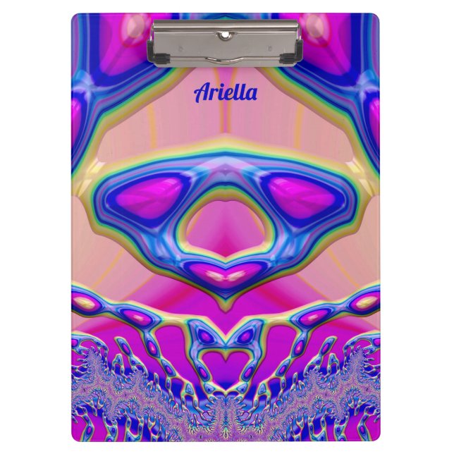 ARIELLA ~ BIZARRE 3D! ~ Pink Blue Green Original Klemmbrett (Vorderseite)