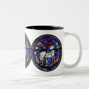 Aries Astrologie Gothic-Starke Glas Windows-Tasse Zweifarbige Tasse