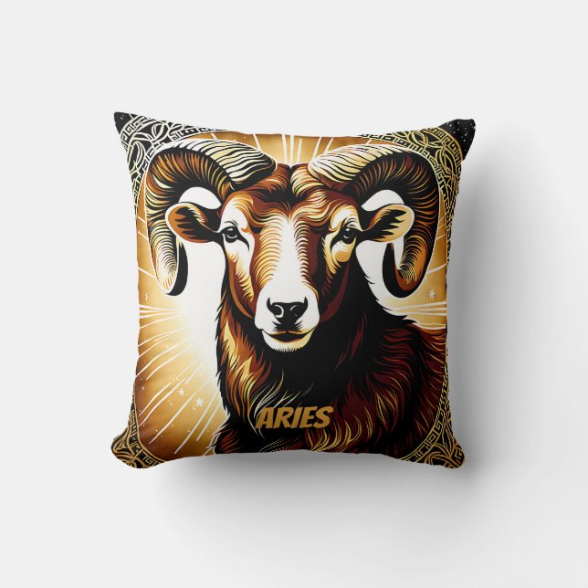 Aries Astrologie-Zeichen Kissen (Vorderseite)