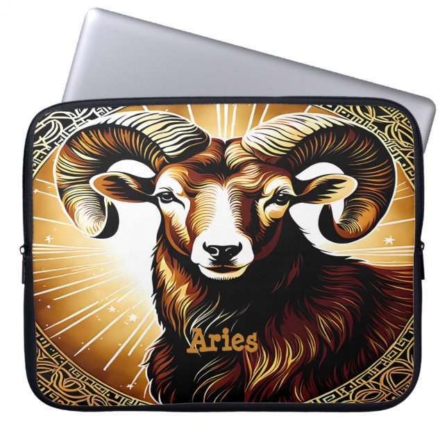 Aries Astrologie-Zeichen Laptopschutzhülle (Vorderseite)